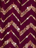 Delightful Maroon Zari Embroidered Georgette Wedding Lehenga Choli