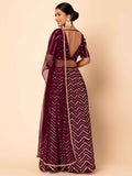 Delightful Maroon Zari Embroidered Georgette Wedding Lehenga Choli