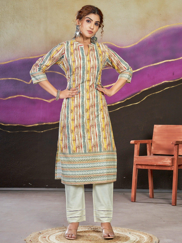 Engaging Multi-Color Digital Printed Cotton Festive Wear Kurti