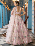 Admirable Cream Sequins Embroidery Net Bridesmaid Lehenga Choli With Dupatta