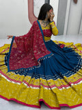 Admirable Navy Blue Sequins Work Cotton Festive Wear Lehenga Choli - Zeel Clothing