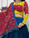Admirable Navy Blue Sequins Work Cotton Festive Wear Lehenga Choli - Zeel Clothing