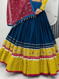 Admirable Navy Blue Sequins Work Cotton Festive Wear Lehenga Choli - Zeel Clothing