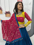 Admirable Navy Blue Sequins Work Cotton Festive Wear Lehenga Choli - Zeel Clothing
