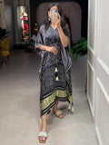 Adorable Black Bandhani Print Gaji Silk Event Wear Readymade Kaftan - Zeel Clothing