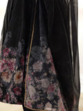 Adorable Black Floral Printed Organza Traditional Anarkali Suit - Zeel Clothing