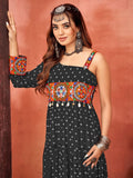 Adorable Black Gamthi Work Georgette Navratri Wear Gown - Zeel Clothing