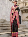 Adorable Black Weaving Banarasi Silk Traditional Saree With Blouse - Zeel Clothing
