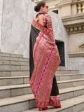 Adorable Black Weaving Banarasi Silk Traditional Saree With Blouse - Zeel Clothing