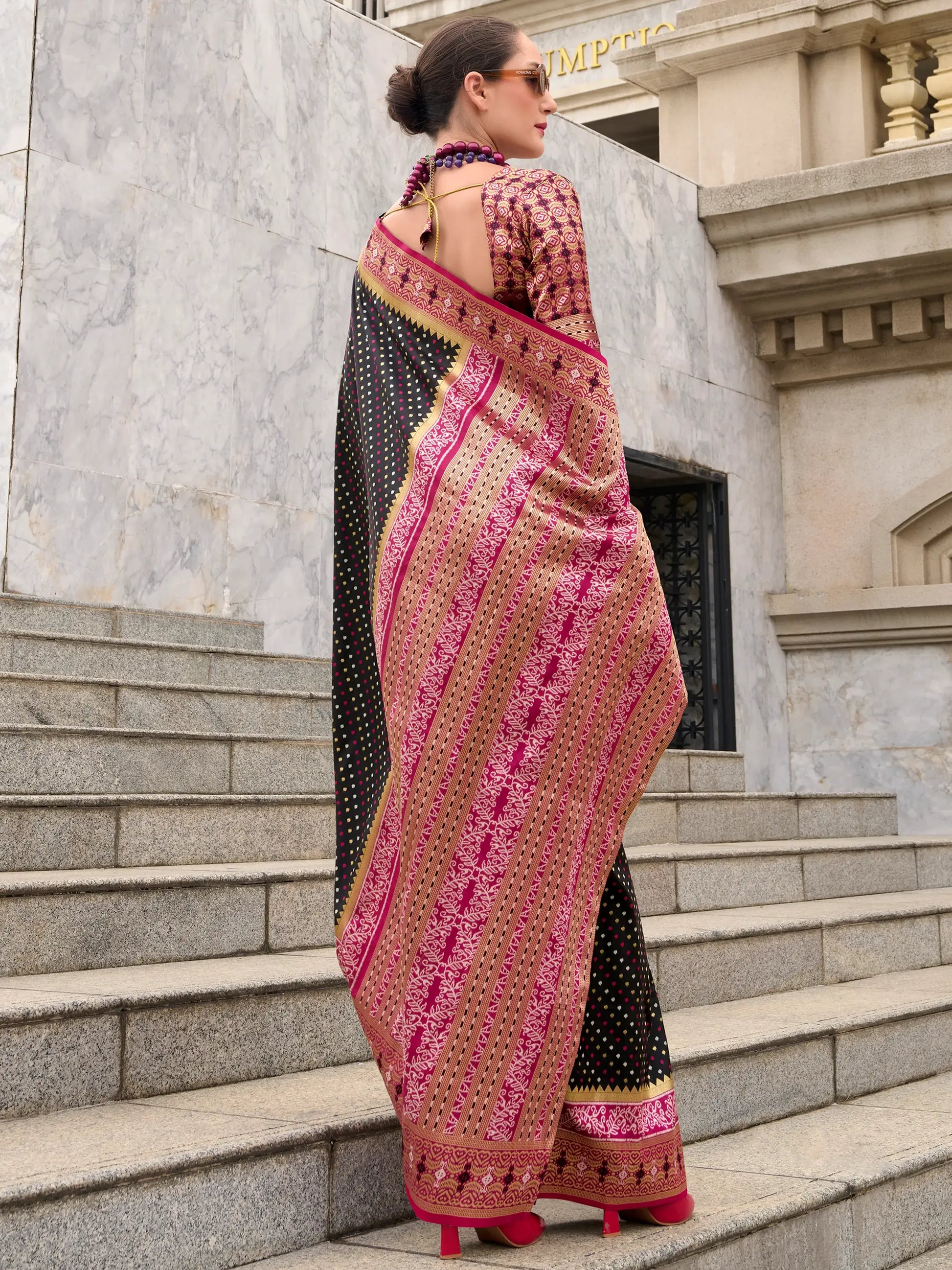 Adorable Black Weaving Banarasi Silk Traditional Saree With Blouse - Zeel Clothing