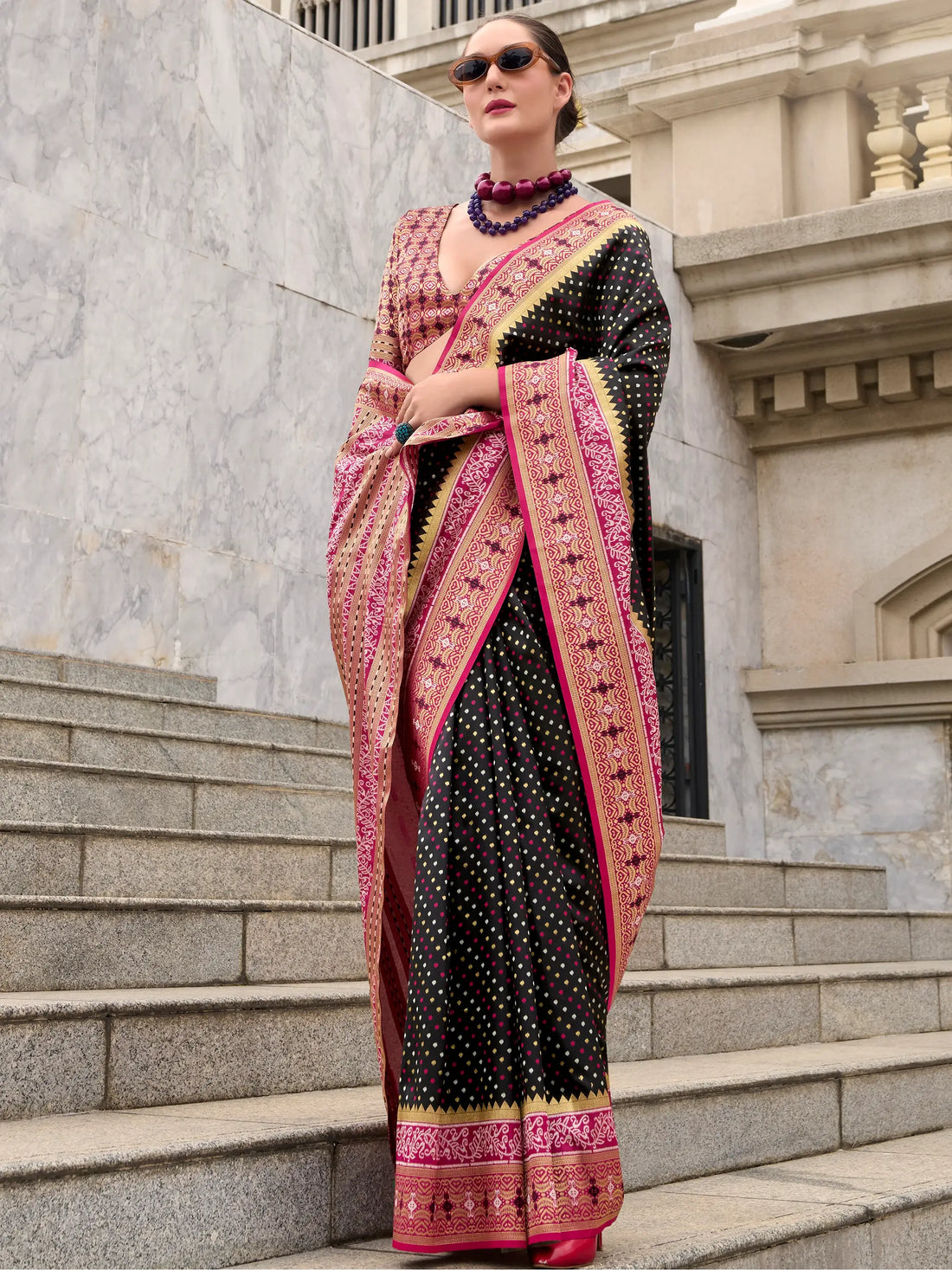 Adorable Black Weaving Banarasi Silk Traditional Saree With Blouse - Zeel Clothing
