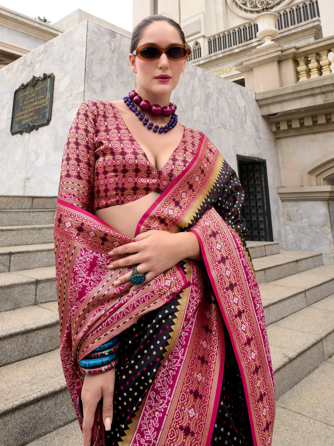 Adorable Black Weaving Banarasi Silk Traditional Saree With Blouse - Zeel Clothing