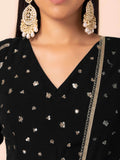 Adorable Black Zari Embroidered Georgette Event Wear Lehenga Choli - Zeel Clothing