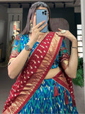 Adorable Blue Foil Printed Silk Traditional Wear Lehenga Choli - Zeel Clothing