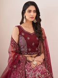 Adorable Burgundy Sequins Soft Net Wedding Wear Lehenga Choli - Zeel Clothing