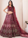 Adorable Burgundy Sequins Soft Net Wedding Wear Lehenga Choli - Zeel Clothing