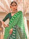 Adorable Green Digital Printed Silk Casual Wear Saree With Blouse - Zeel Clothing