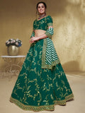 Adorable Green Embroidered Silk Lehenga Choli With Dupatta - Zeel Clothing