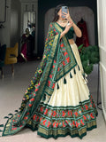 Adorable Green Patola Printed Tussar Silk Event Wear Lehenga Choli - Zeel Clothing