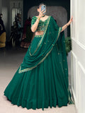 Adorable Green Thread Work Georgette Sangeet Wear Lehenga Choli - Zeel Clothing