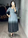 Adorable Grey Chikankari Cotton Casual Wear Dress - Zeel Clothing