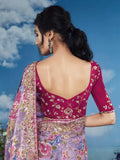 Adorable Lavender Brasso Festival Wear Saree With Blouse - Zeel Clothing