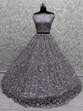 Adorable Lavender Sequins Work Net Bridesmaid Lehenga Choli With Dupatta - Zeel Clothing