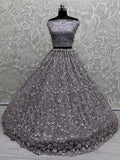 Adorable Lavender Sequins Work Net Bridesmaid Lehenga Choli With Dupatta - Zeel Clothing