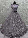 Adorable Lavender Sequins Work Net Bridesmaid Lehenga Choli With Dupatta - Zeel Clothing