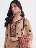 Adorable Light Brown Thread Embroidered Georgette Salwar Suit - Zeel Clothing