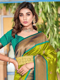 Adorable Light Green Weaving Paithani Silk Saree With Blouse - Zeel Clothing