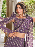 Adorable Light Purple Foil Work Georgette Party Wear Lehenga Choli - Zeel Clothing