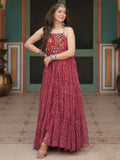 Adorable Maroon Bandhani Printed Georgette Navratri Wear Gown - Zeel Clothing