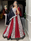 Adorable Maroon Digital Printed Cotton Navratri Wear Lehenga Choli - Zeel Clothing