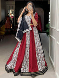Adorable Maroon Digital Printed Cotton Navratri Wear Lehenga Choli - Zeel Clothing