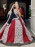 Adorable Maroon Digital Printed Cotton Navratri Wear Lehenga Choli - Zeel Clothing