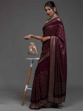 Adorable Maroon Sequins Georgette Cocktail Party Wear Saree - Zeel Clothing