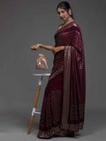 Adorable Maroon Sequins Georgette Cocktail Party Wear Saree - Zeel Clothing
