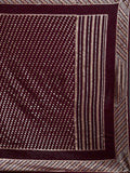 Adorable Maroon Sequins Georgette Cocktail Party Wear Saree - Zeel Clothing
