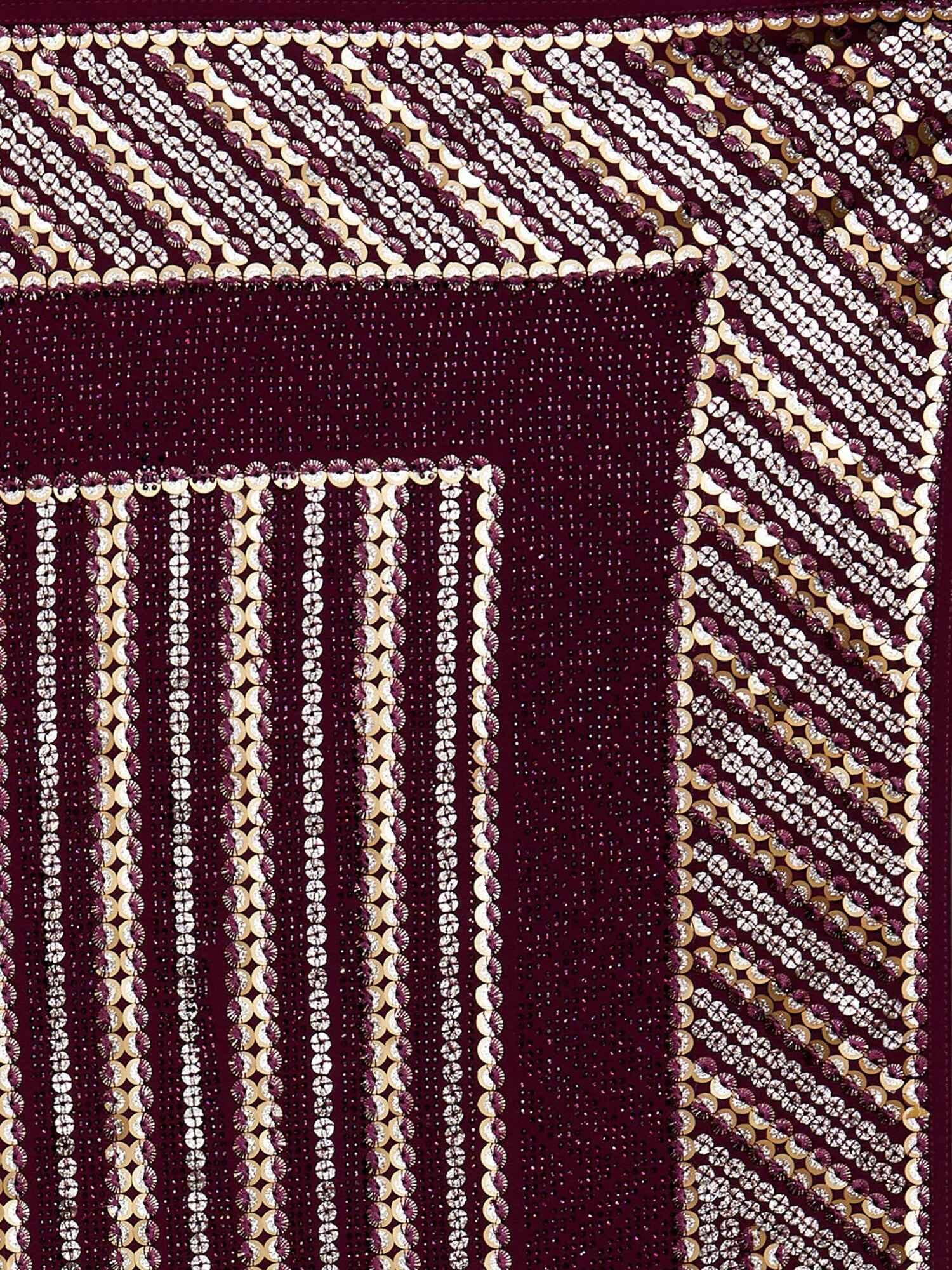 Adorable Maroon Sequins Georgette Cocktail Party Wear Saree - Zeel Clothing