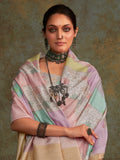 Adorable Multi-Color Digital Printed Silk Saree With Blouse - Zeel Clothing