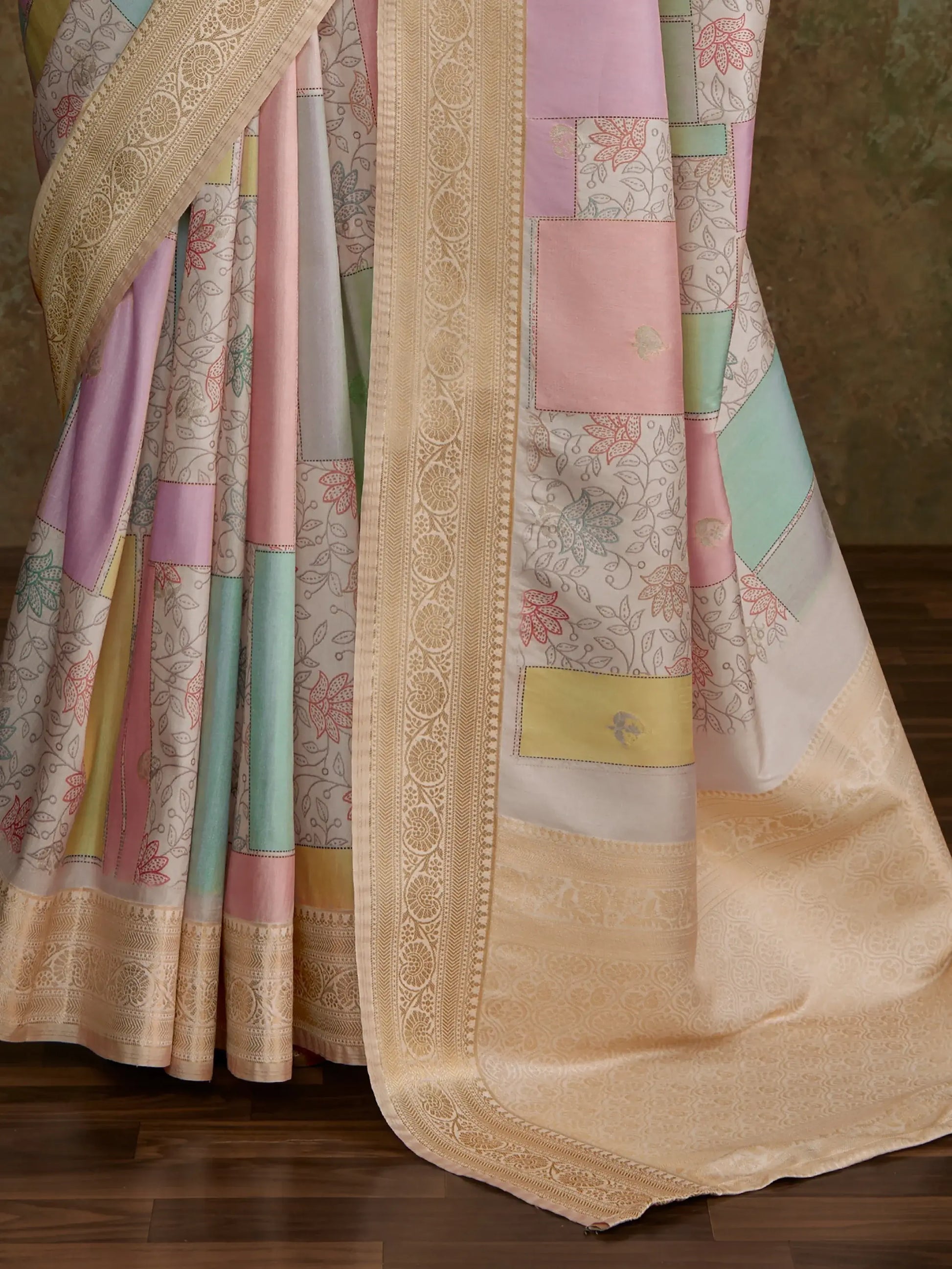 Adorable Multi-Color Digital Printed Silk Saree With Blouse - Zeel Clothing