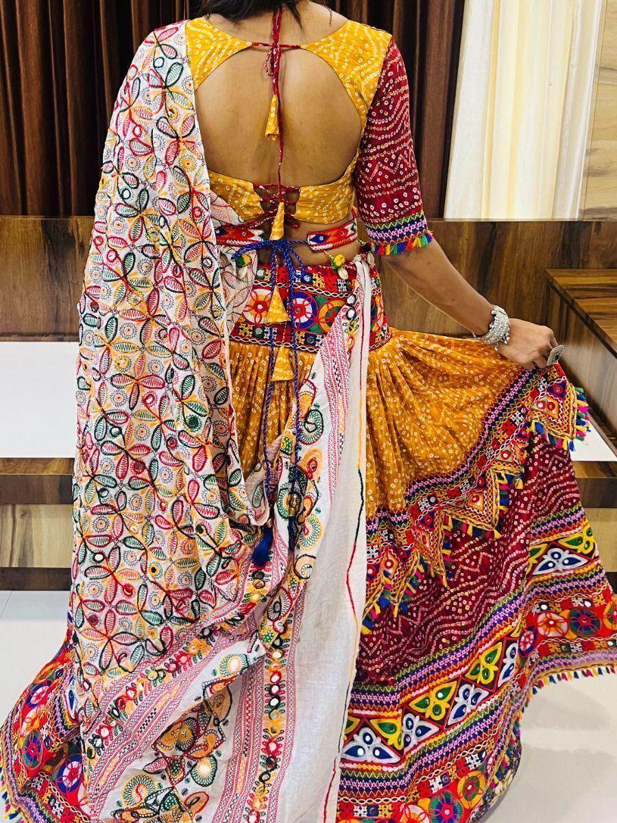 Adorable Multi-color Gamthi Work Cotton Traditional Lehenga Choli - Zeel Clothing