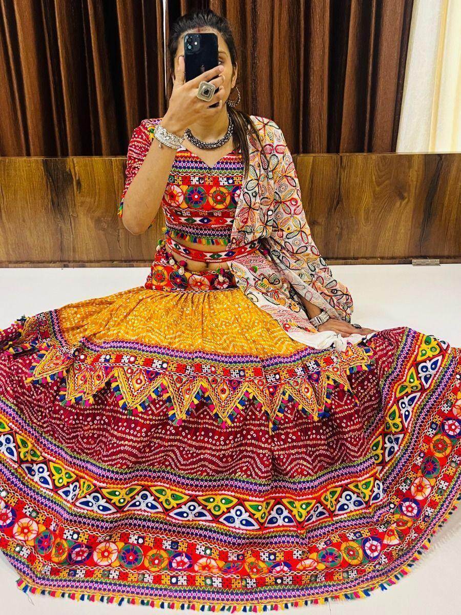 Adorable Multi-color Gamthi Work Cotton Traditional Lehenga Choli - Zeel Clothing