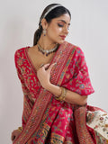 Adorable Multi-Color Thread Work Banarasi Silk Wedding Lehenga Choli - Zeel Clothing