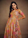 Adorable Mustard Yellow Digital Printed Muslin Silk Palazzo Suit - Zeel Clothing