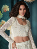 Adorable Off-White Embroidered Georgette Wedding Lehenga Choli - Zeel Clothing