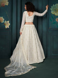 Adorable Off-White Embroidered Georgette Wedding Lehenga Choli - Zeel Clothing