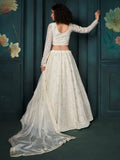Adorable Off-White Embroidered Georgette Wedding Lehenga Choli - Zeel Clothing