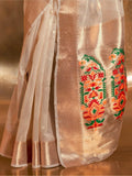 Adorable Off-White Handwoven Tissue Silk Events Wear Saree - Zeel Clothing